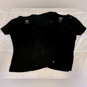 Set of 2 Black XS Scrub Tops – Barco One & Value Stretch Sets (Like New)